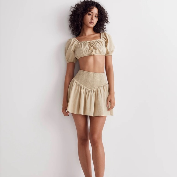 Smocked Mini Skirt | Madewell - Picture 4 of 7